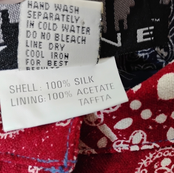 Vintage NY LINE 100% Silk Patchwork Bandana Mini Skirt - Picture 8 of 8